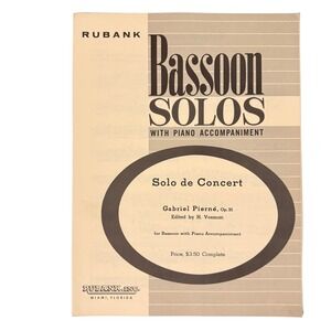 Rubank Bassoon Solos Solo de Concert Gabriel Pierne Op 35 Sheet Music H Voxman
